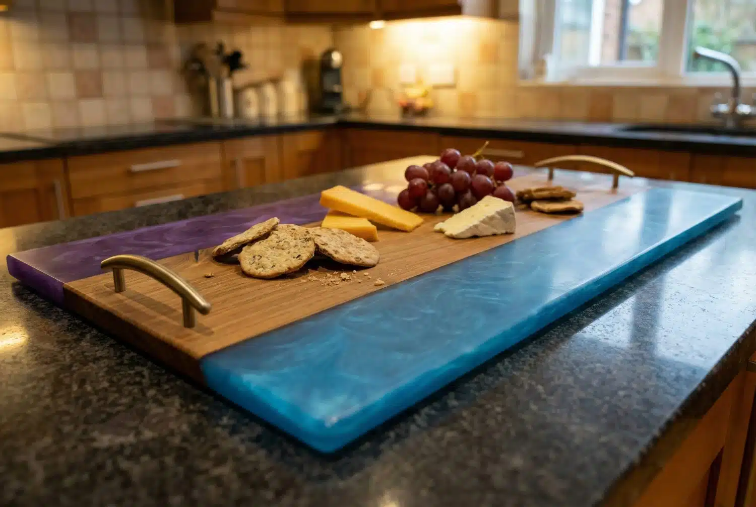 Borrelplank met verschillende kleuren door Epoxywerk
