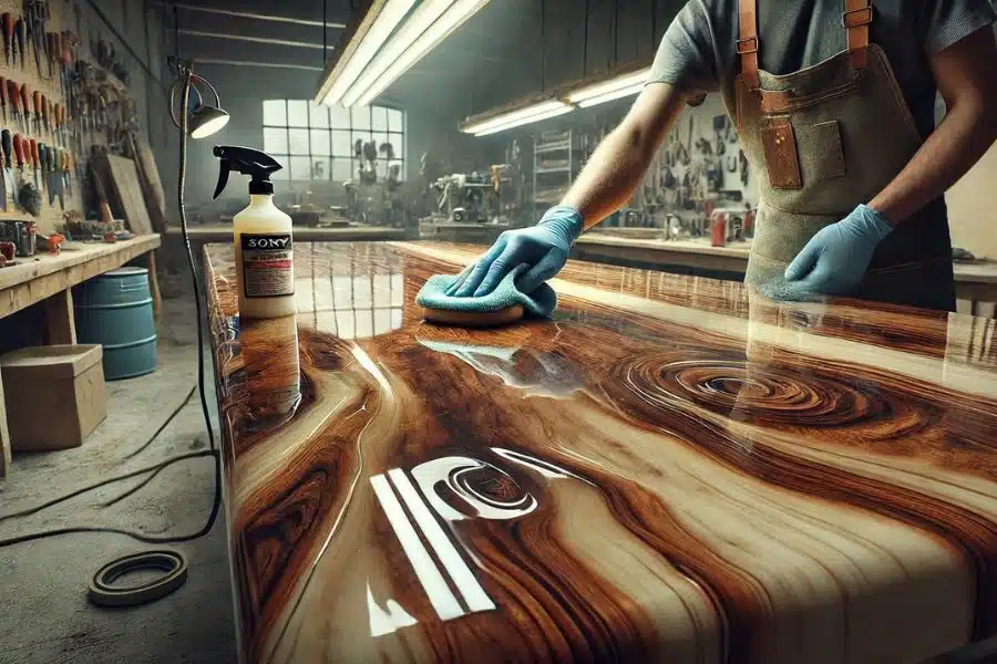 Epoxytafel schoonmaken